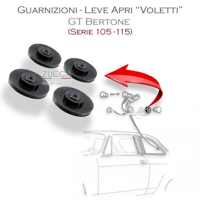 Set (4pz) Rondelle - Leve Apertura Voletti (Serie: 105/115 - GT Bertone)