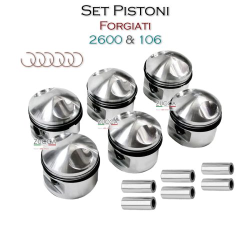 Kit (6 pz.) Pistoni "FORGIATI" (Serie 106 - 2.600 cc) - Compressione & Alesaggio su Richiesta