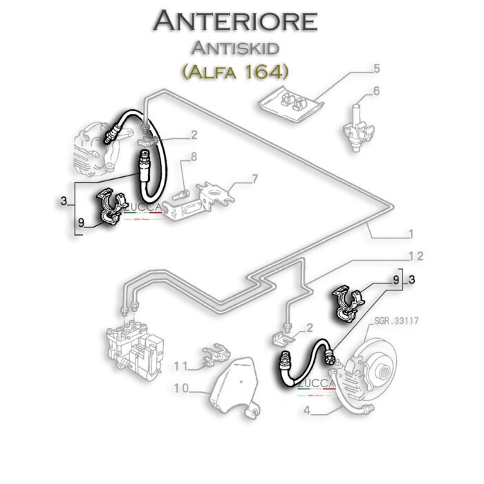 Tubo Freno Anteriore Versione con ANTISKID (Alfa 164) - immagine 2