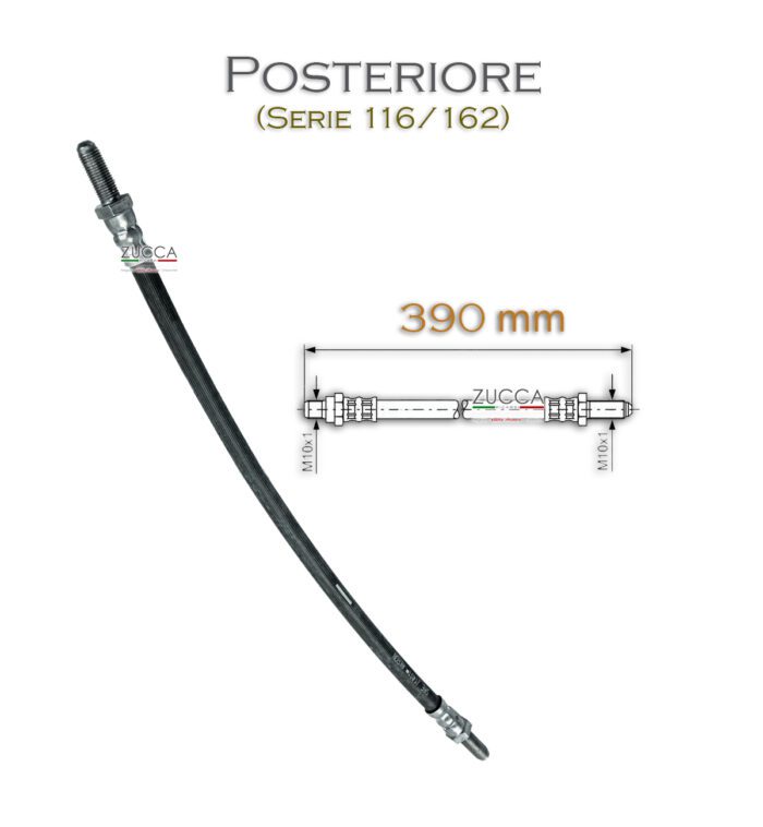 Tubo Freno Posteriore (116/162 - dal 1983 in poi) 390 mm