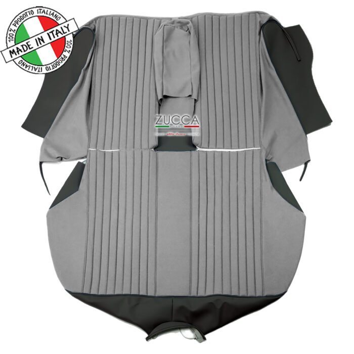 Fodera Sedile Posteriore con Bracciolo (Giulia 1.300 / 1.600 cc - 1965>72′) – “Panno Grigio/ Skay Nero"