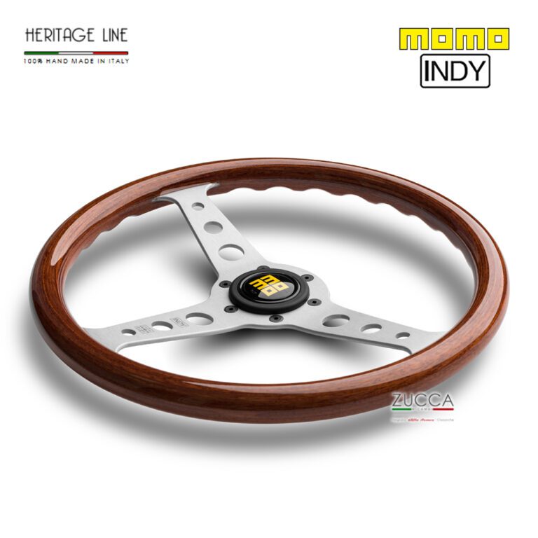 Volante Auto 14 Pollici Volante In Legno Stile Retrò 350mm - Universale Per Auto Con 6 Fori - Maniglia In Noce Con Kit Pulsanti Clacson Volante Legno Noce 6 Fori