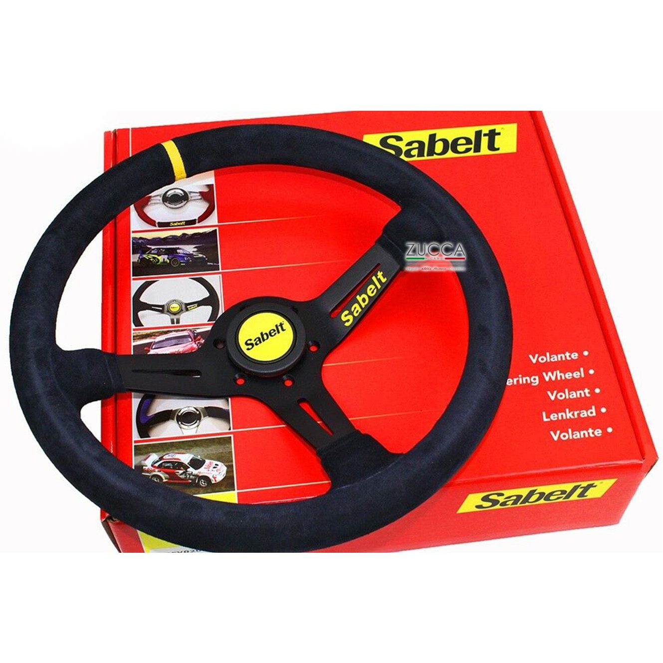 VOLANTE SABELT CORSE 350MM PELLE NERO SW 465