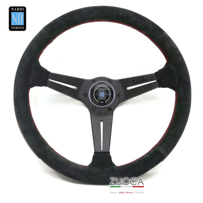 Volante NARDI - "DEEP CORN" Ø 350 mm - Camoscio & Cuciture Rosse