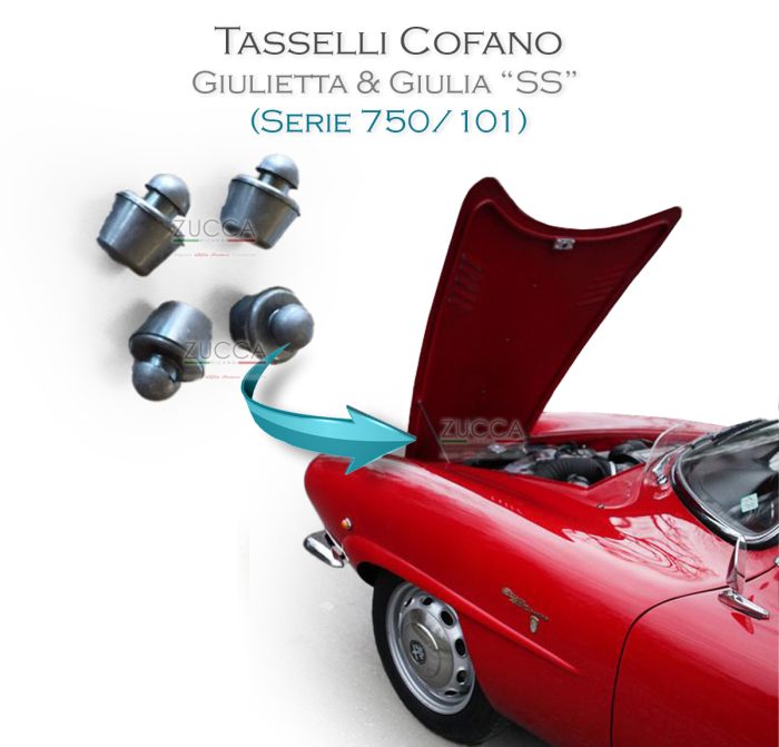 Set Tasselli (4 pz.) Cofano Anteriore (750/101 - Giulietta/Giulia - SS)