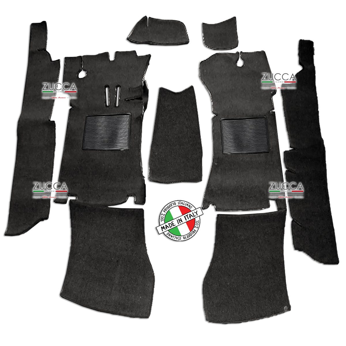 ADNAuto - Set Tappeti Auto In Moquette 4 Pezzi, Colore Nero - Universali