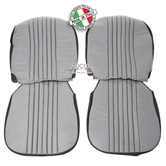 Coppia Fodere Sedili Ant. (GT Junior 1.300/1.600 cc - 1966>73') Pannetto Grigio/Skay Nero