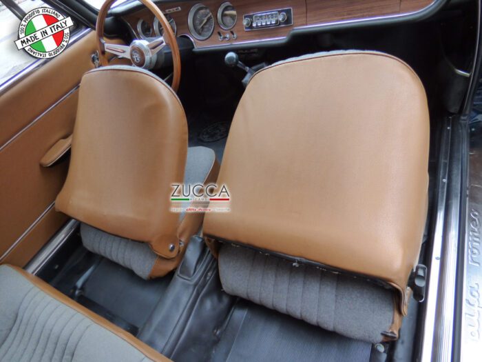 Coppia Fodere Sedili Ant. (GT Junior 1.300/1.600 cc - 1966>73') Pannetto Grigio/Skay Beige - immagine 3