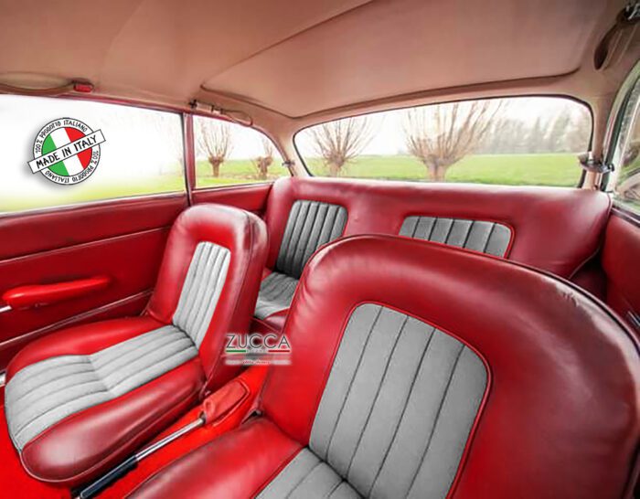 Fodera Sedile Post. (Giulia Sprint GT 1600 - 1963>66') Pannetto Grigio/Skay Rosso - immagine 2