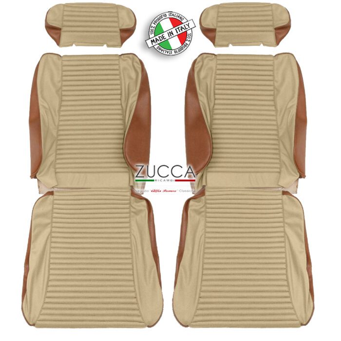 Coppia Fodere Sedili Ant. (Serie: 115 - GTV 2000/Unificato) Pannetto Beige / Skay Cinghiale