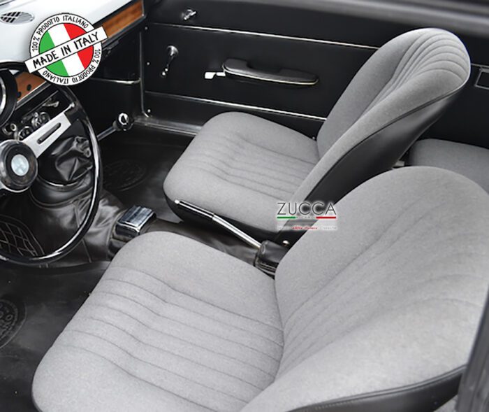 Coppia Fodere Sedili Ant. (GT Junior 1.300/1.600 cc - 1966>73') Pannetto Grigio/Skay Nero - immagine 3