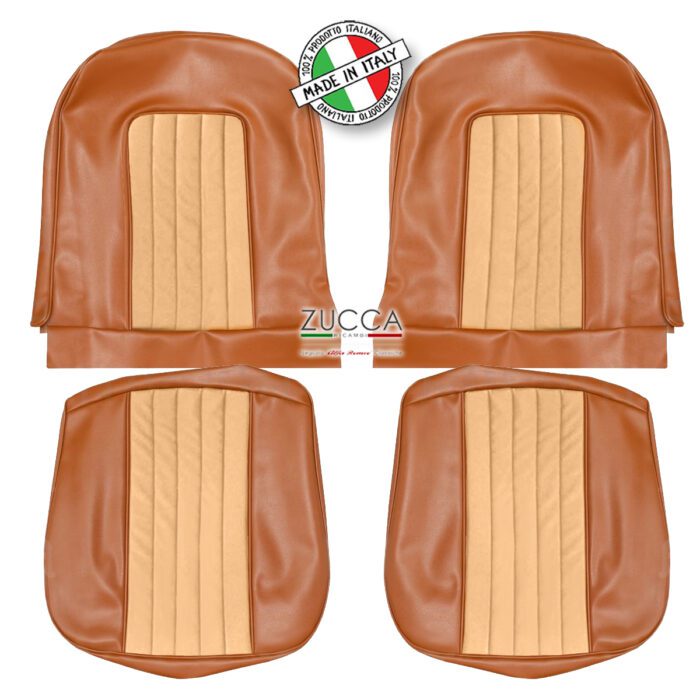 Coppia Fodere Sedili Ant. (Giulia Sprint GT 1600 - 1963>66') Pannetto Paglierino/Skay Cuoio