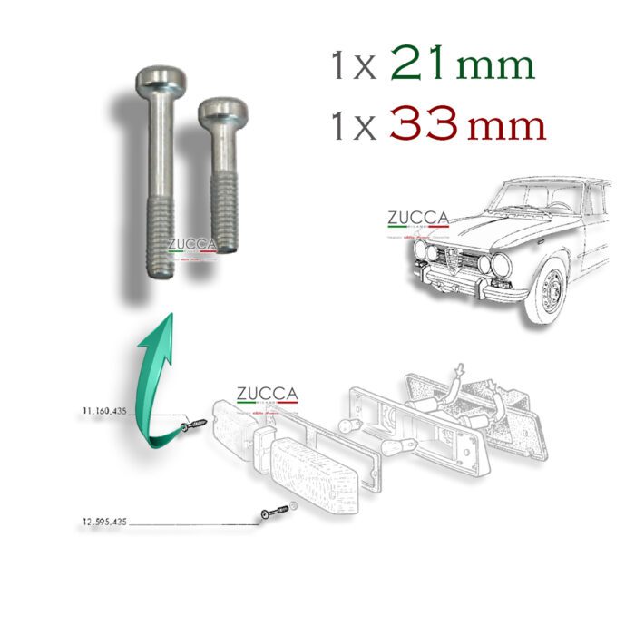 Set 2 Viti Indicatore (Giulia 105/115) "1x 21 / 1x 33 mm"