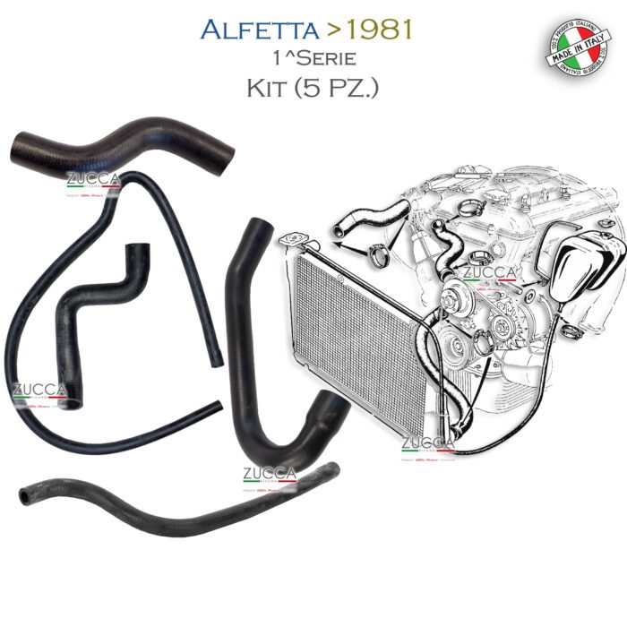 Set Manicotti Radiatore 5pz. (Alfetta 1^ Serie fino al 1981)
