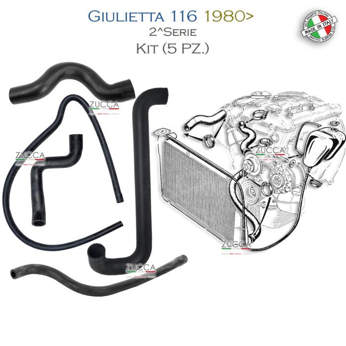 Set Manicotti Radiatore 5pz. (Giulietta 2^ Serie dal 79' in poi)