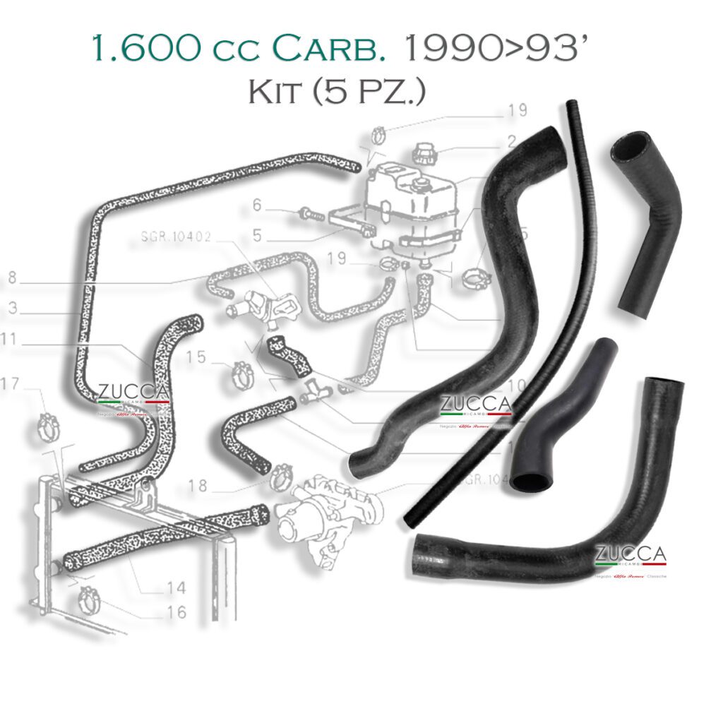 Kit Manicotti Radiatore – “Ventola Elettrica” (Duetto 4°Serie – 1.600cc ...