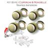 Kit (4+4) Coperchi & Rondelle Boccola Trapezio Basso (Serie 105/115)
