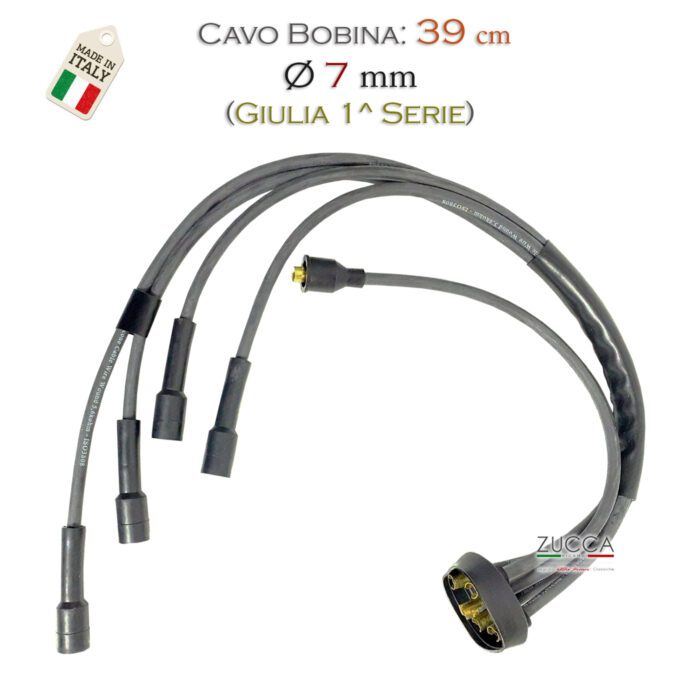 Set Cavo Bobina 39 cm (105/115/116) Ø 7 mm Silicone Nero