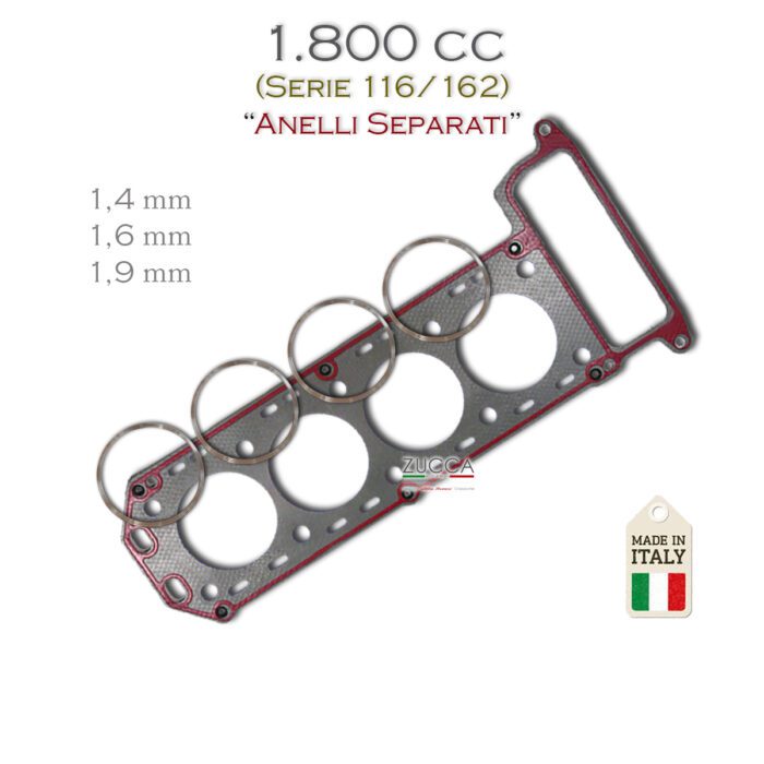 Guarnizione Testata - 1.800 cc (Serie: 116/162) "Anelli Separati"