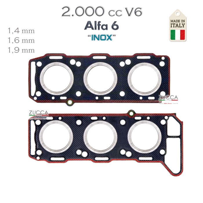 Guarnizione Testata - 2.000 cc (V6 Busso - 12 Valvole "Alfa 6") Bordata INOX