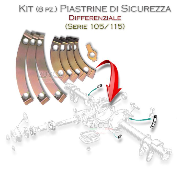 Kit (8 pz.) Piastrine di Sicurezza - Cassa Differenziale (Serie 105/115)