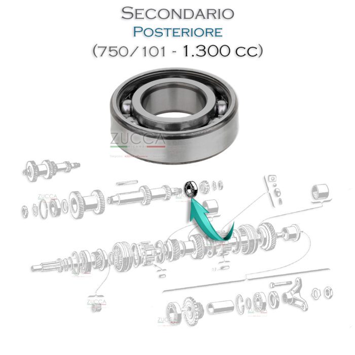 Cuscinetto Albero Secondario Post. (750 - Giulietta) - "4 Marce" (52x25x15 mm)