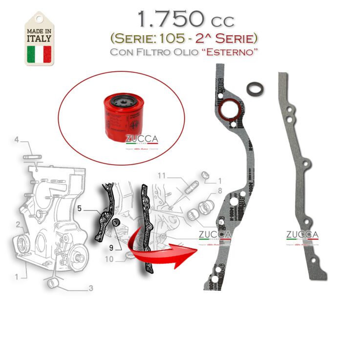 Kit Carter Distribuzione 1.750 cc (Serie: 105 2^S. Filtro Olio Esterno)