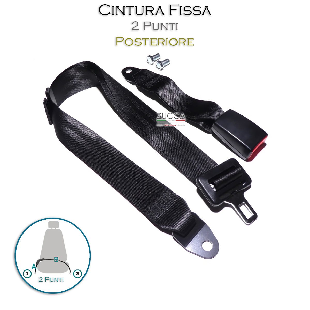 Cintura Di Sicurezza 2 Punti Attacco Flessibile Zucca Ricambi Per 