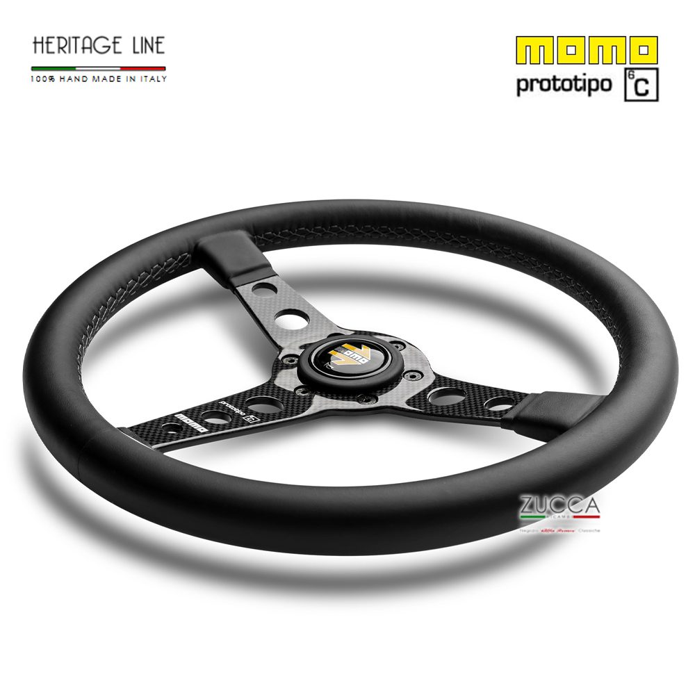 Volante in Pelle & Fibra di Carbonio MOMO 350 mm "PROTOTIPO 6C" Heritage Carbon/Leather - immagine 3
