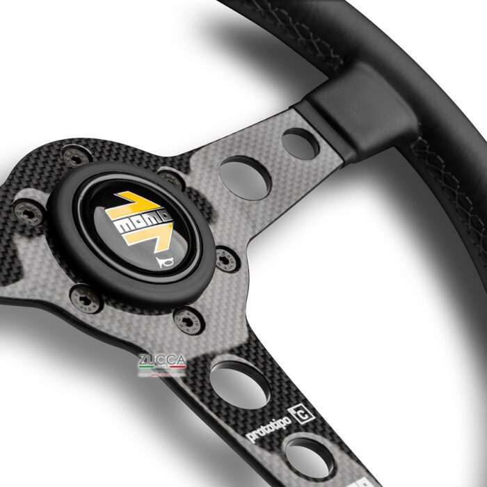 Volante in Pelle & Fibra di Carbonio MOMO 350 mm "PROTOTIPO 6C" Heritage Carbon/Leather - immagine 2