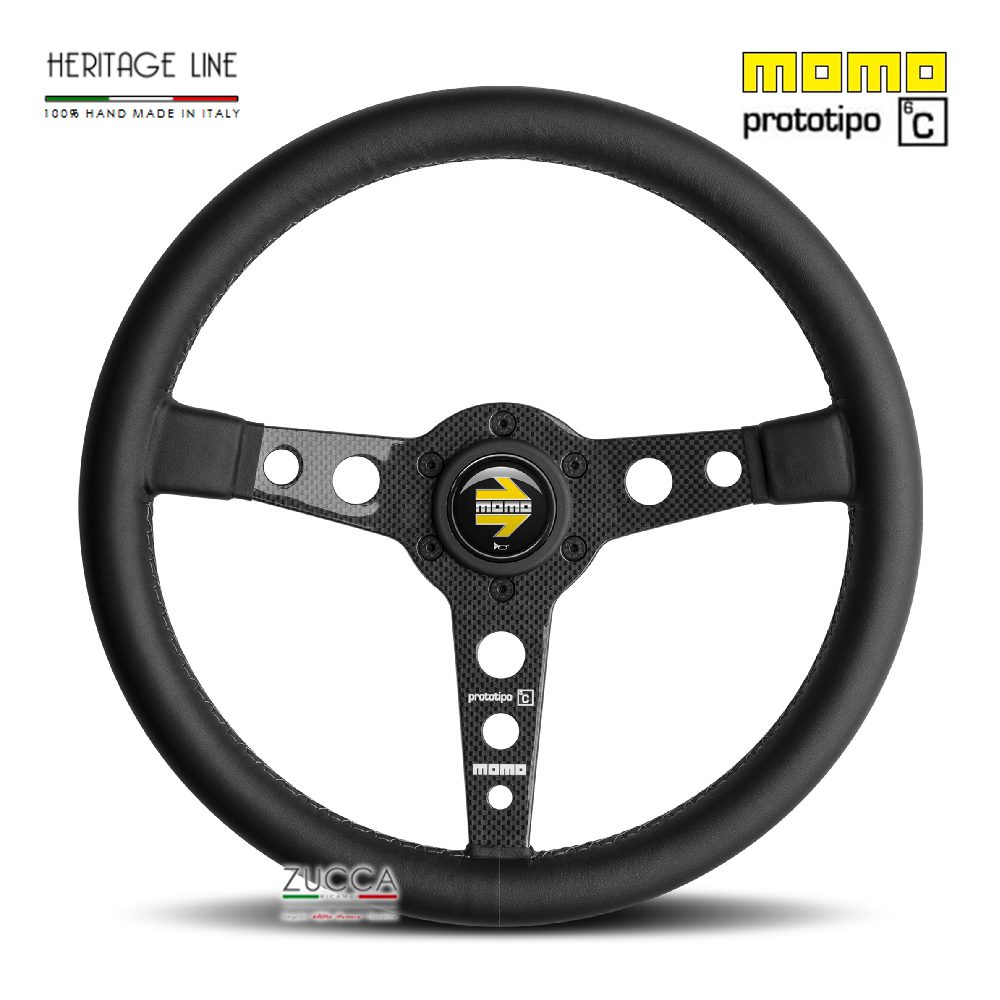 Volante in Pelle & Fibra di Carbonio MOMO 350 mm "PROTOTIPO 6C" Heritage Carbon/Leather