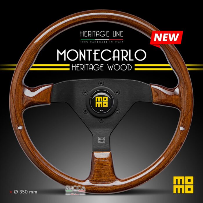 Volante in Legno MOMO 350 mm "MONTECARLO" Heritage Wood - immagine 4