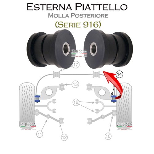 Coppia Boccole Esterne - Piattelli Molla Posteriore (Serie 916 GTV/Spider)