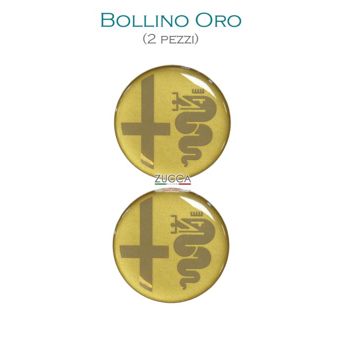 Coppia Emblemi Bollino Oro - Piantone Post. (Giulia 105) Ø 33 mm