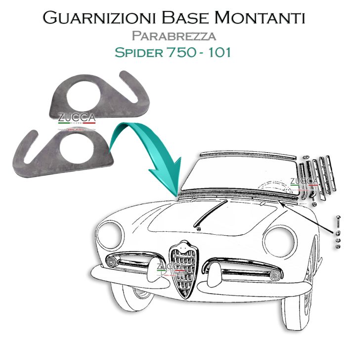 Guarnizioni Basi Montanti Laterali - Parabrezza (Spider 750 - 101)