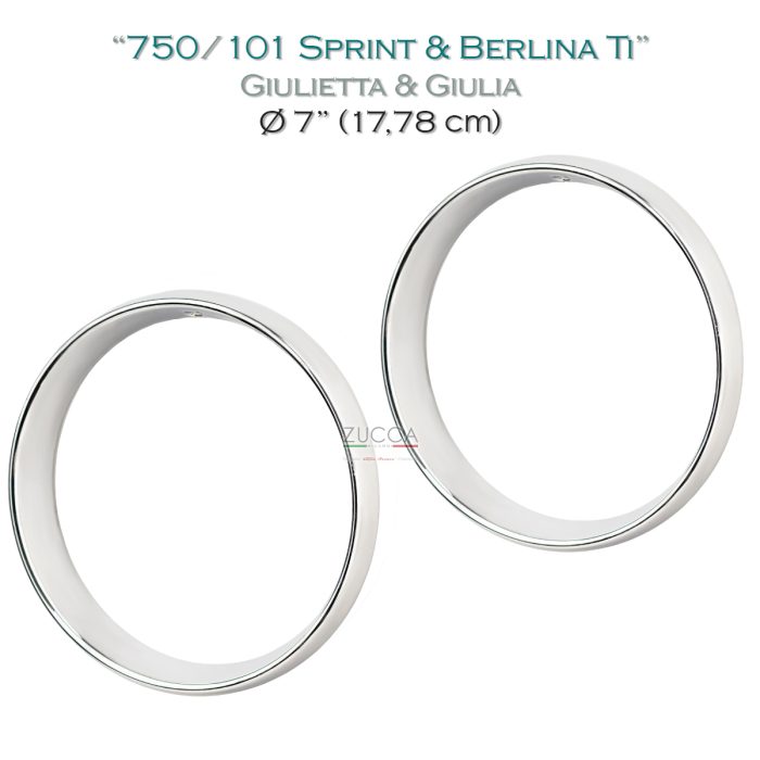 Coppia Cornici Fari Ant. 7" (Serie: 750/101 - Sprint, Berlina Ti & SS dal 1958 in poi)