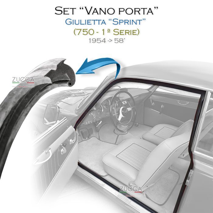 Coppia (2 pz.) Guarnizioni Vano Porta Dx & Sx (Giulietta SPRINT 750 - 1ª Serie)