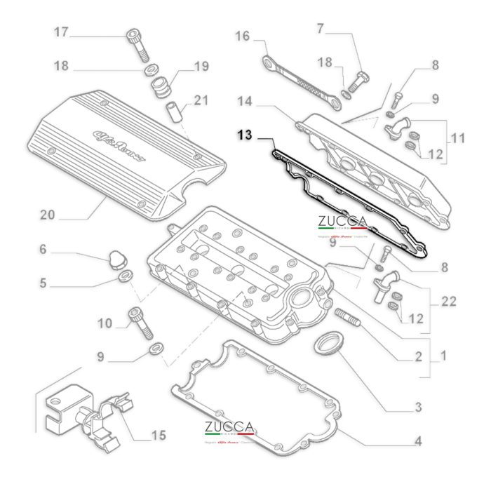 Guarnizione Coperchio Punterie DX (V6 Busso 24v) - immagine 3