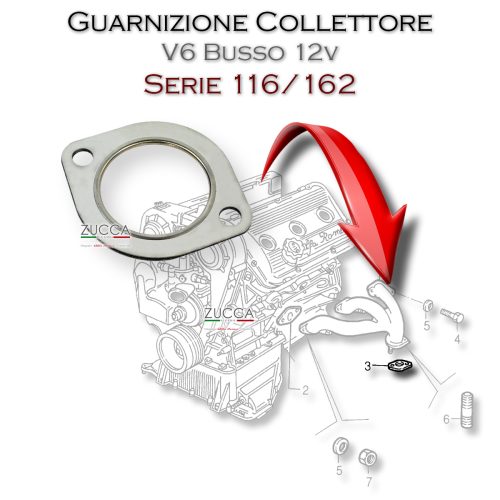 Guarnizione Collettore/ Sezione Anteriore (116/162 - V6 Busso 12v)