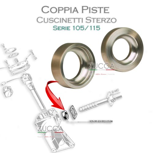 Coppia Piste Cuscinetti Scatola Sterzo "Burman" (Serie 105/115)