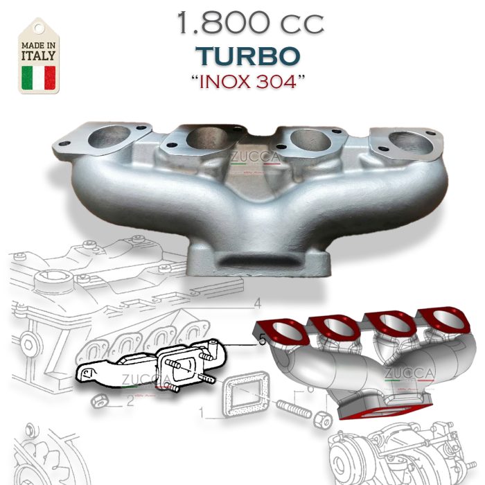 Collettore Scarico (Alfa 75 - 1.800 cc Turbo) - "INOX 304" - immagine 2