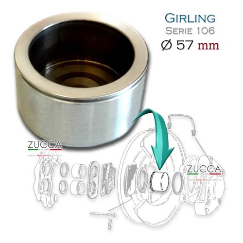 Pistoncino 57 mm - Pinze Freno Anteriore "GIRLING" (Serie 106 - 2.600 cc)