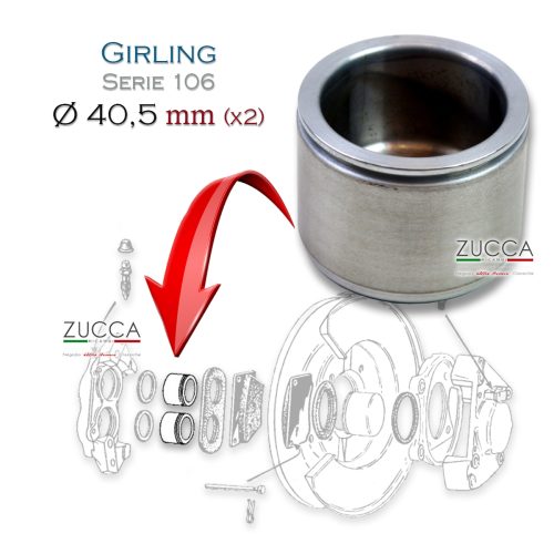 Pistoncino 40,5 mm - Pinze Freno Anteriore "GIRLING" (Serie 106 - 2.600 cc)