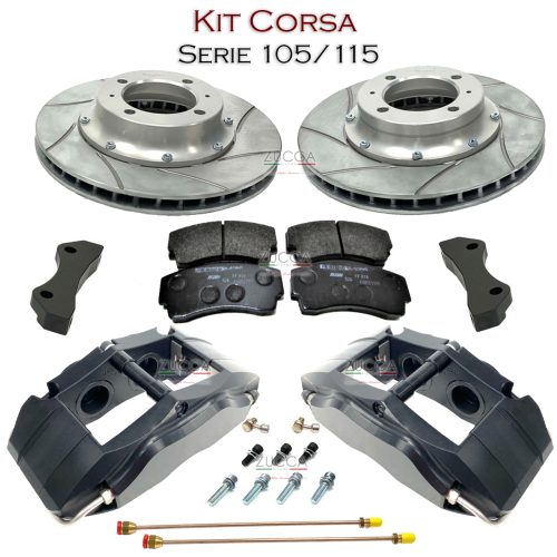 KIT Dischi Ant. Ø 280 x h: 22 mm + Pinze 4 Pistoncini (Serie: 105/115 - 1.300 ⭢ 2.000 cc & Montreal)
