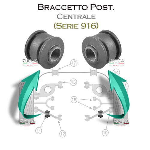 Coppia Boccole Centrali - Braccetto Posteriore (Serie 916 GTV & Spider)