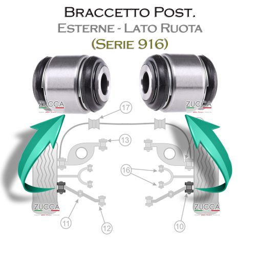 Coppia Boccole Esterne - Braccetto Posteriore (Serie 916 GTV & Spider)