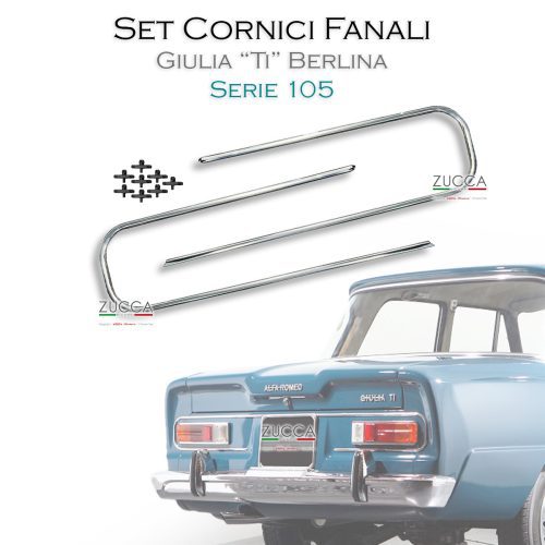 Set Cornici Fanali Posteriori (Serie 105 Giulia 1ª Serie) + 8 pz. Clip di Fissaggio