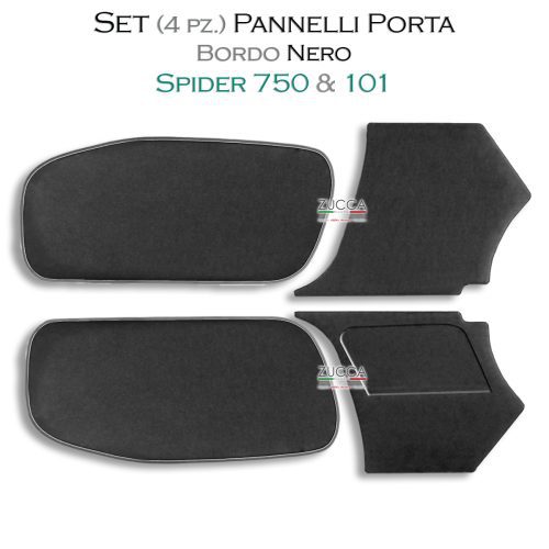 Set (4 pz.) Pannelli Porta - Bordo Nero (Spider Giulietta 750 & 101)