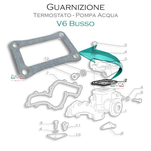 Guarnizione Termostato (2.000/3.200cc V6 Busso 12 /24 v.)
