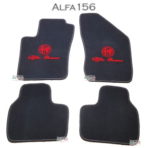 Tappetini (Alfa 156) - "Neri - Logo Rosso"